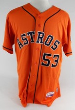 2013-17 Houston Astros #53 Game Used Orange Jersey Name Plate Removed 46 049