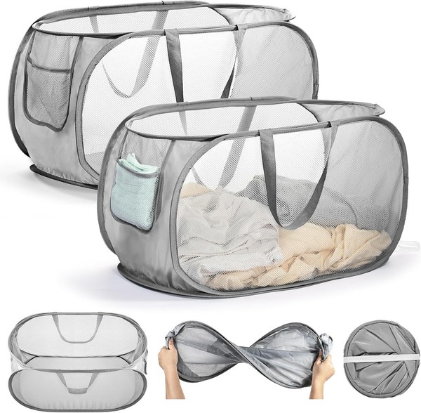 Faltbarer WäSchekorb 36X36X58Cm Pop Up Mit Henkel FüR Badezimmer Schlafzimmer-image