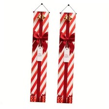 Red White Christmas Porch Decorations 12x71 Inch Welcome Hanging Banner Porch