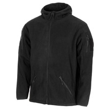MFH veste polaire tactique armée noire thermique capuche ourlet élastiqué noir