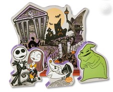 Disney's The Nightmare Before Christmas 3D 4pc Wood Village Tabletop Décor, NEW