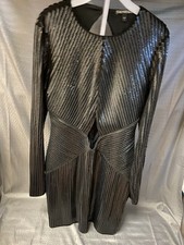 EXPRESS Black Sequin Sparkle Open Back Mini Cocktail Dress Size 4
