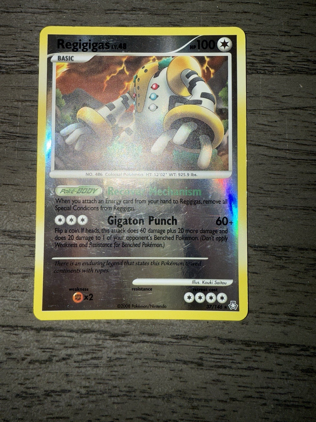 Regigigas 37/146 Reverse Holo Rare Pokémon 2008 Legends Awakened - LP
