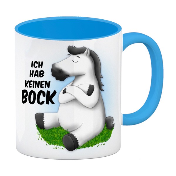 Ich Hab Keinen Bock Kaffeebecher Henkel Und Innenseite Hellblau Mit-image