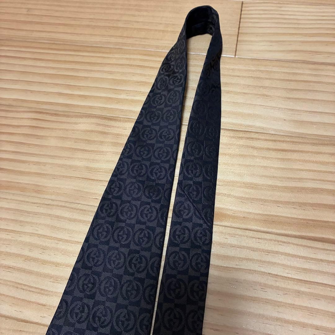 Gucci Silk Necktie GG Pattern Interlocking Italy … - image 4