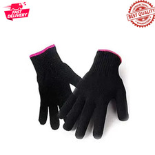 2 Heat Resistant Hair Styling Gloves for Curling Iron Flat Iron Wand Black Pink