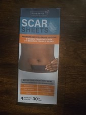 Nuvadermis Scar 4 Reusable Silicone Sheets, For Old New Scars, Keloids, Burn