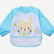 Long Sleeve Waterproof Apron Bib Baby Toddler Feeding weaning Painting burp Kids