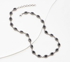 Artisan Crafted Sterling Oval Black Spinel Eternity Necklace, 18"