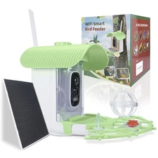 Bird Feeder with Camera, Smart Bird Cam with AI Identify BirdSpecies, Green