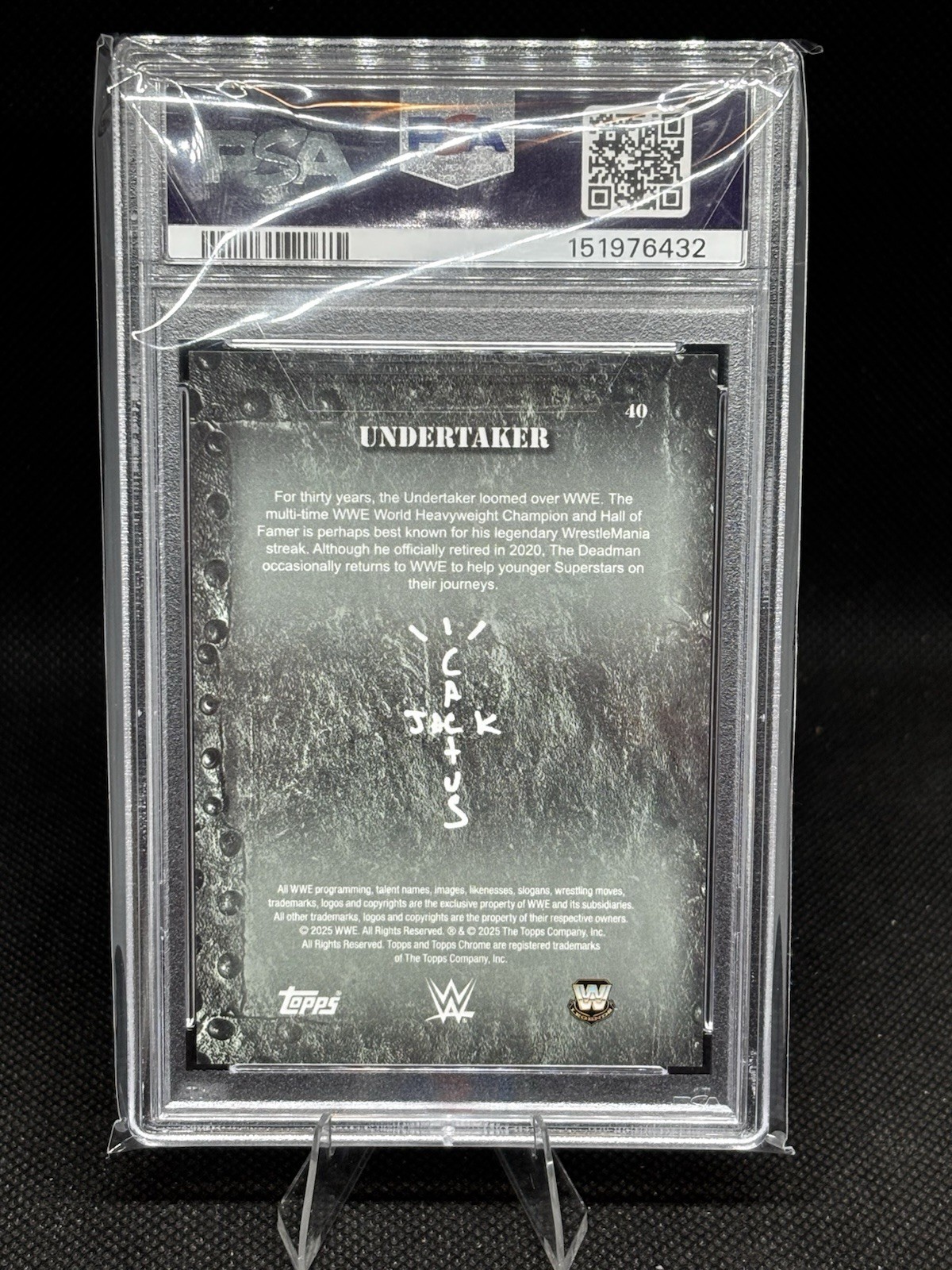2025 Topps Chrome Cactus Jack Undertaker Blue Sonar /125 PSA 9 view 2