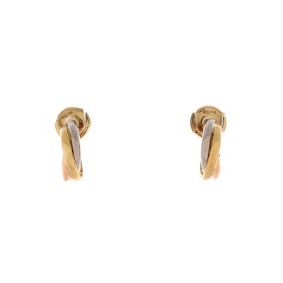 Cartier Trinity Hoop Earrings 18K Tricolor Gold 13mm