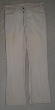 Vintage 70s Levis 646 White Tab Flare Bell Bottom Corduroy Pants Cream Beige 80s