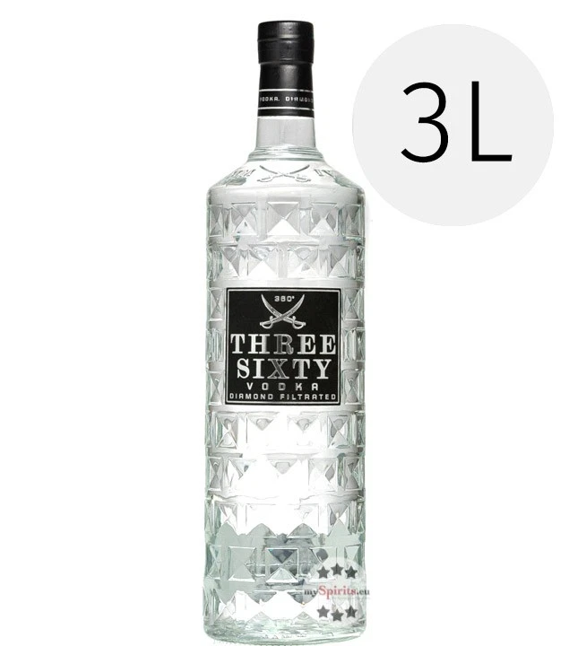 Three Sixty Vodka - Diamond Filtrated / 37,5 % Vol. / 3,0 Liter-Flasche
