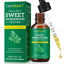 Sweet Wormwood Organic Tincture Oil - Natural Intestinal Cleanse Digestive Clean