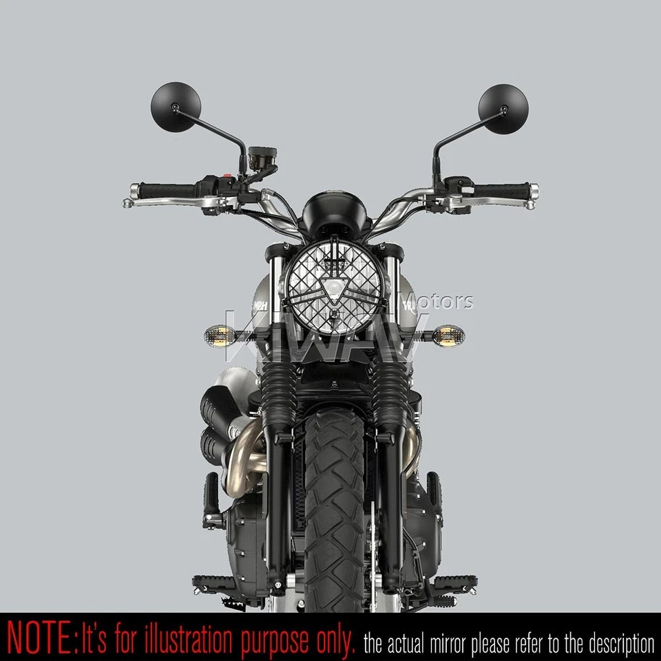 Espejos retrovisores KiWAV Eclipse negros redondos para Triumph America Speedmaster Rocket III Foto 4 de 4