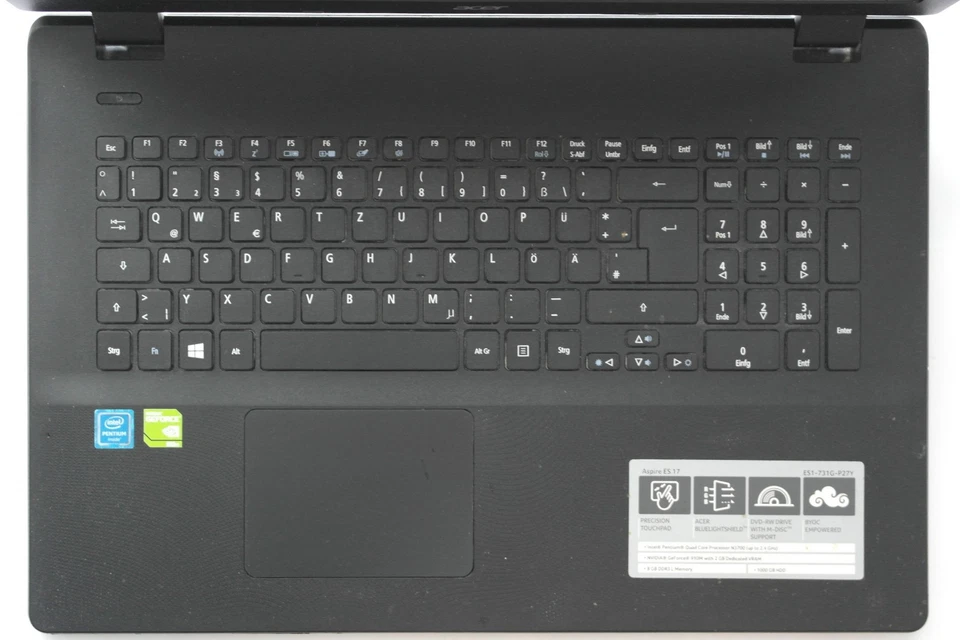 Laptop Acer Aspire ES1-731G mit 17,3” FHD/2GB NVidia/1TB HDD/8GB RAM/DVD-RW/W11H - Bild 3 von 4