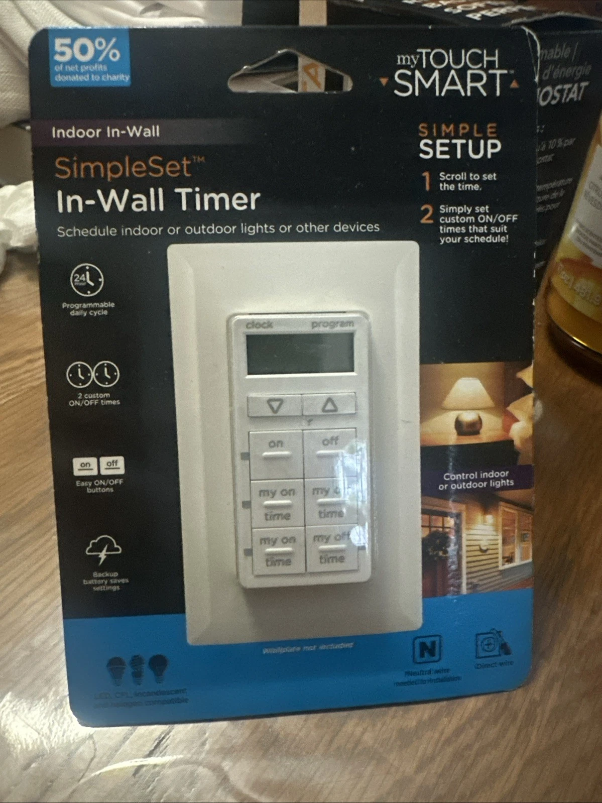MyTouchSmart Simple Set In-Wall Timer, White New