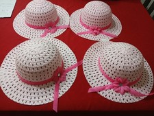 Girls Garden Hats Lot Of 4 Pink