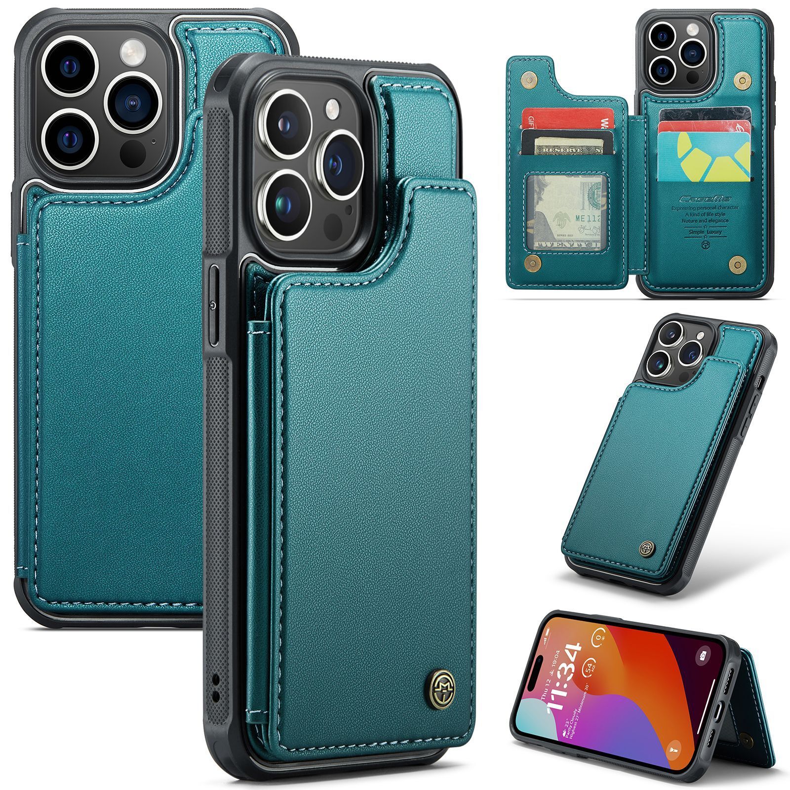 Slim Leather Card Holder Case for Samsung Galaxy S22 S23 S24 S25 A14 A15 A23 A24 A25 A34 A53-image