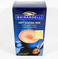 Ghirardelli Hot Cocoa w/ SEMI-SWEET Chocolate Chips Mix = 8 packets 09/30/2025