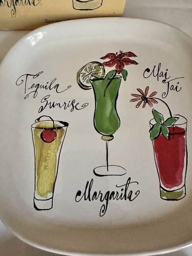 Vintage Rosanna Island Cocktails Appetizer/Dessert Plates * 8" * Set Of 4 - Picture 4 of 8