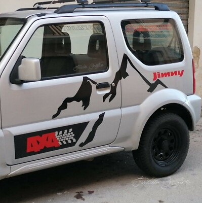 2 Adesivi Per Suzuki Jimny GJ JB74W - Protezione Vernice, Nero Opaco