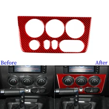 Center Console AC Switch Panel Cover Trim For Hummer H3 06-10 Red Carbon Fiber