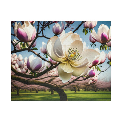 Beautiful Magnolia Tree in Bloom Close Up Jigsaw Puzzle 500 Pieces 20X16'' inches