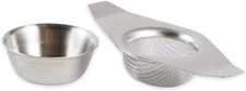 Espresso Supply Mesh Tea Strainer with Bowl, Silver