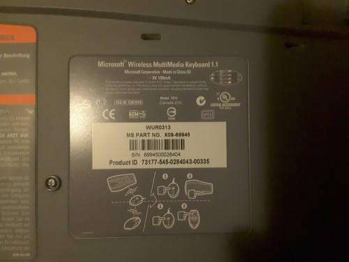 Microsoft Basic Wireless Optical Desktop Tastatur mit Sender - Bild 3 von 3