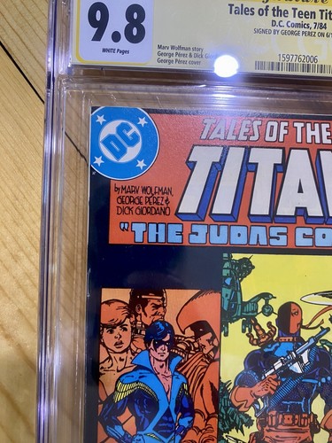 Tales of the Teen Titans #44 - CGC 9.8 Nightwing NEWSSTAND signiert Perez mit Seiten - Bild 3 von 11