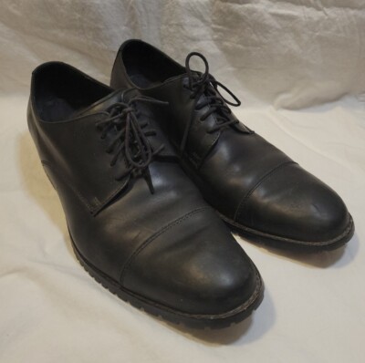Cole Haan Black Leather Derby Dress Shoes Men\'s Size 10M Cole Haan Mens Black Crosshatch Leather Derby Plain Toe  main image 4