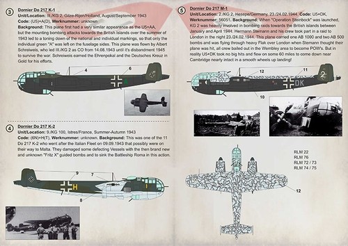 Decalcomania per aereo 1:72 Dornier Do-217 K&M set 1,5 fogli stampa scala 72-329 - Foto 4 di 24