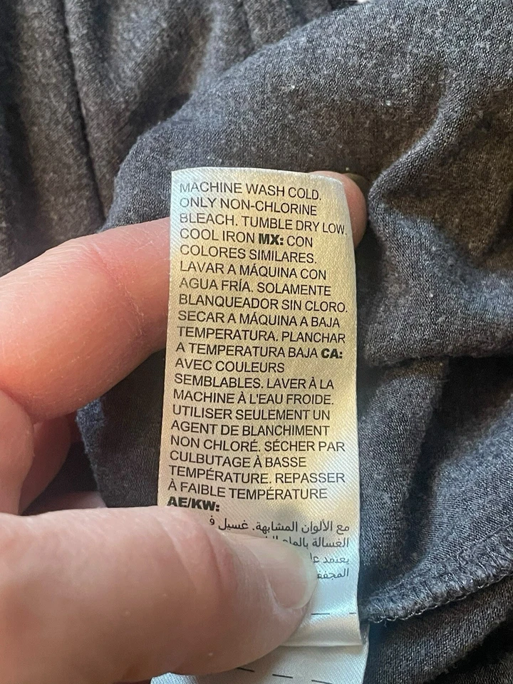 Soma Women’s SMALL Long Sleeve Nightgown Gray Black Polka Dot Lace Trim - Image 4 of 4