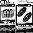 2x 10mm Thick 5x112 66.56mm CB Wheel Spacer Chrome Bolt Fit Mercedes Stock Wheel