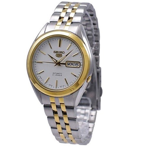 Seiko 5 SNKL24 J1 Two Tone with Silver Dial Mens Automatic Watch | eBay