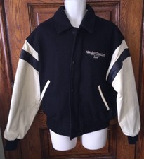 HARLEY-DAVIDSON CAFE' NEW YORK Lettermans Style Wool & Leather JACKET, Size M