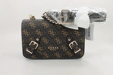 Guess Women's Handbag - Didi Logo Faux Leather - QG874478, Brown Multi