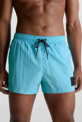 CALVIN KLEIN SHORT DRAWSTRING [ GR. M / XXL ] BADESHORT SHORT BLAU NEU