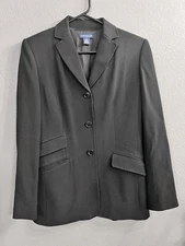 Vintage Ann Taylor Blazer Black Career Jacket 3 Button Women's 4
