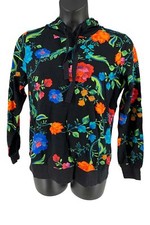 J Jason Wu Printed French Terry Hoodie Black Floral