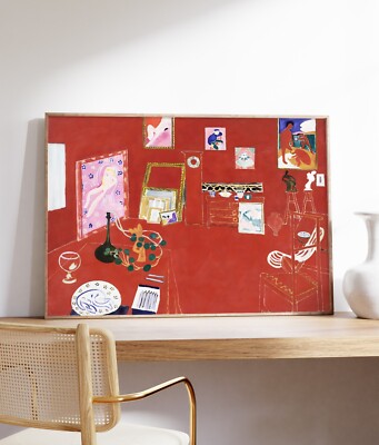 Henri Matisse The Red Studio Print, Modern Wall Art Decor Poster, Popular Art
