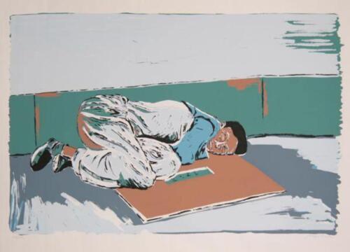 Biagio Civale, Shoeshine Sleeping Outdoors, Screenprint, Signed and Numbered in - Picture 2 of 4