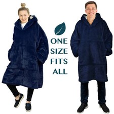 Oversized Blanket Hoodie Thick Sherpa Lined Fleece Long Hooded Snuggle Jumper