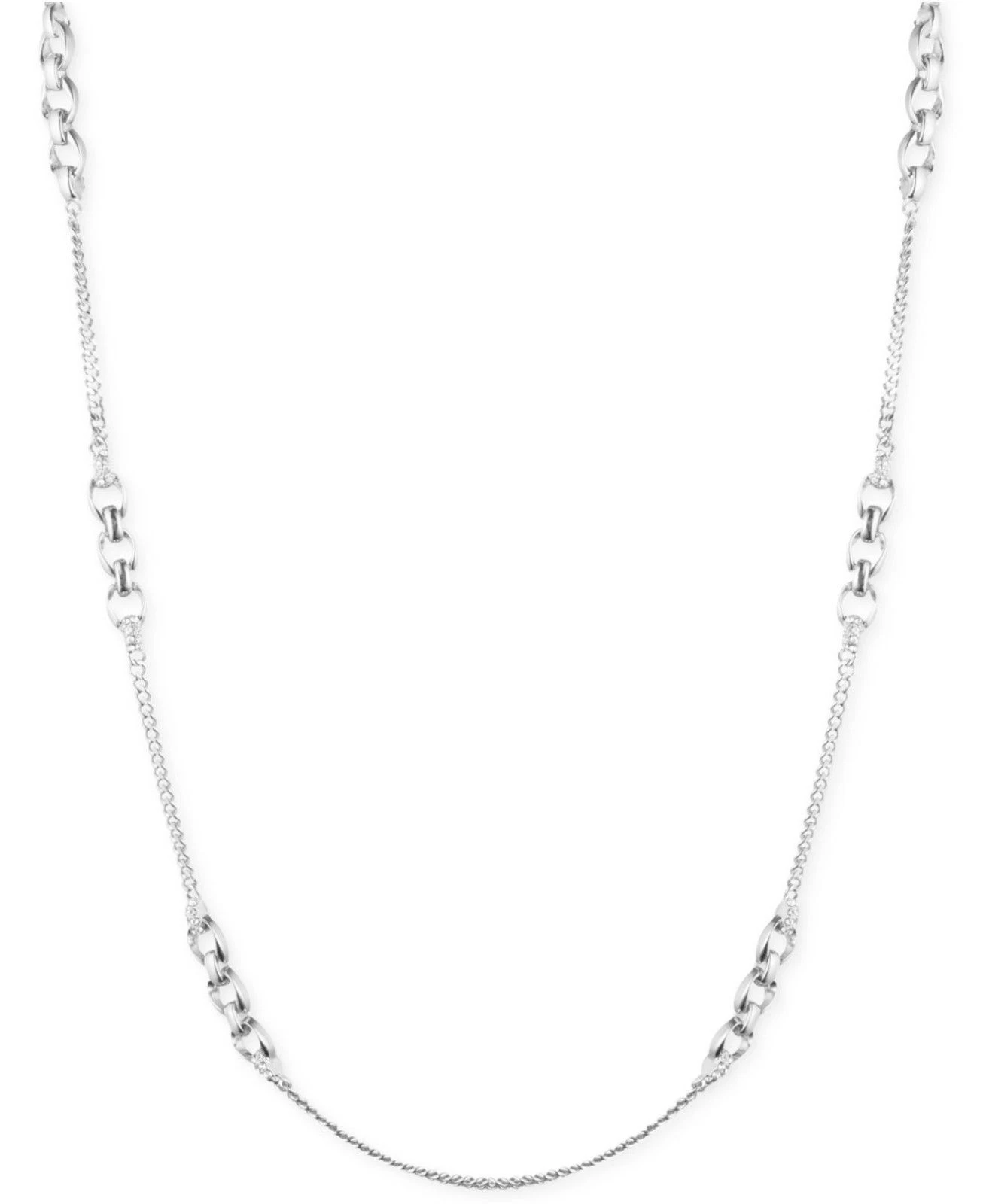 GIVENCHY Risparmia 40€!! ORA $58 Collana a maglie Anna Pave cristallo argento nuova con etichette Givechy $98