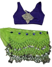 Egyptian Belly Dance Tops and Hip Scarves Lesson clothes Used From Japan