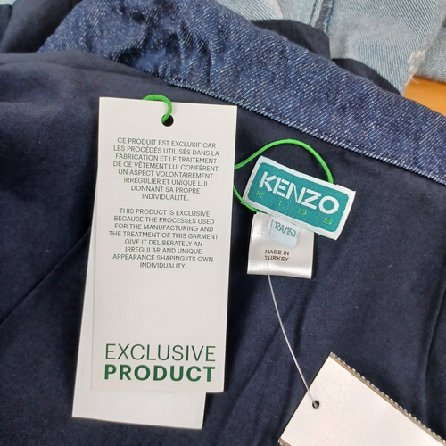 Kenzo Kids All in One Embroidered Denim Jumpsuit Size 12Y Nonstretch Zip - Picture 9 of 16