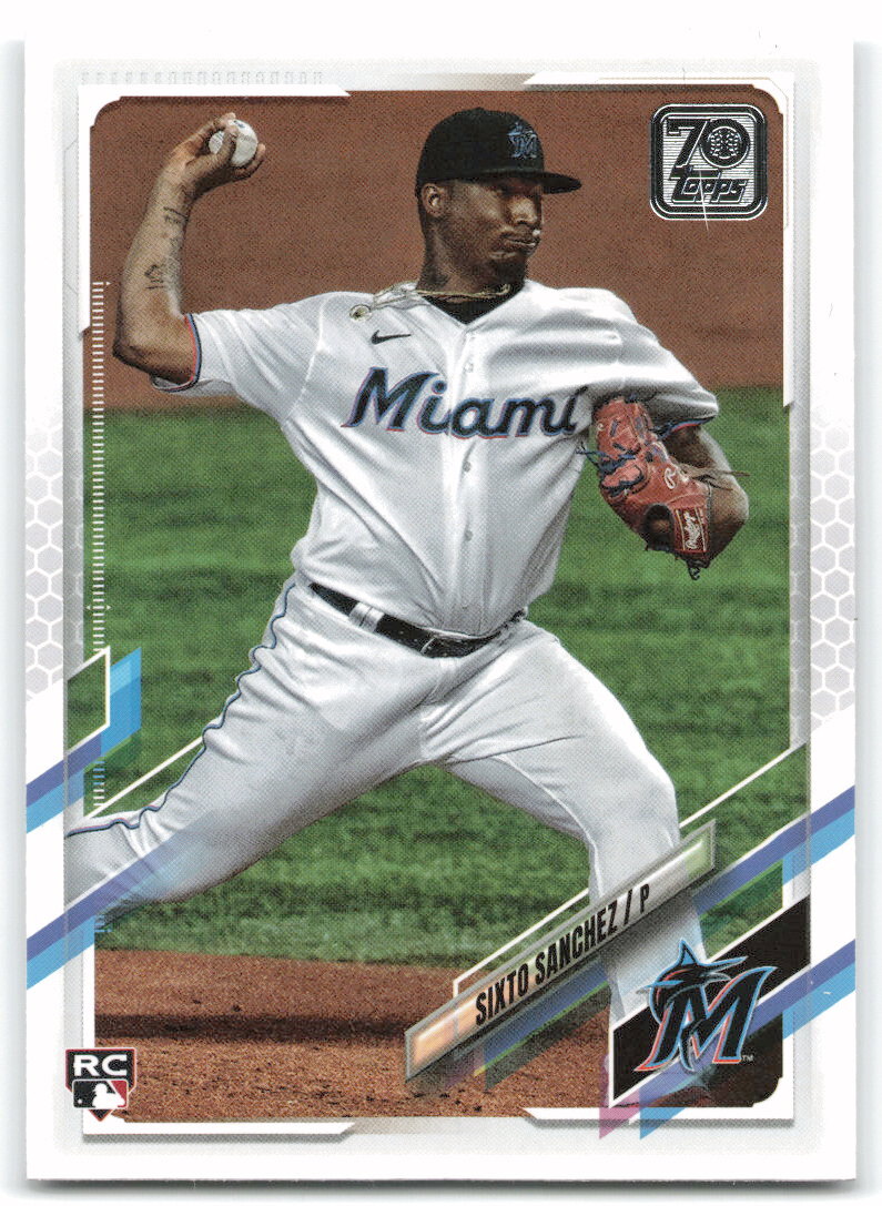 2021 Topps #25 Sixto Sanchez White jersey RC, SP, Image Variation Photo 2F