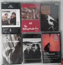 LOT OF 6 U2 CASSETTE TAPES October Rattle Hum Joshua Tree Wide Awake fire